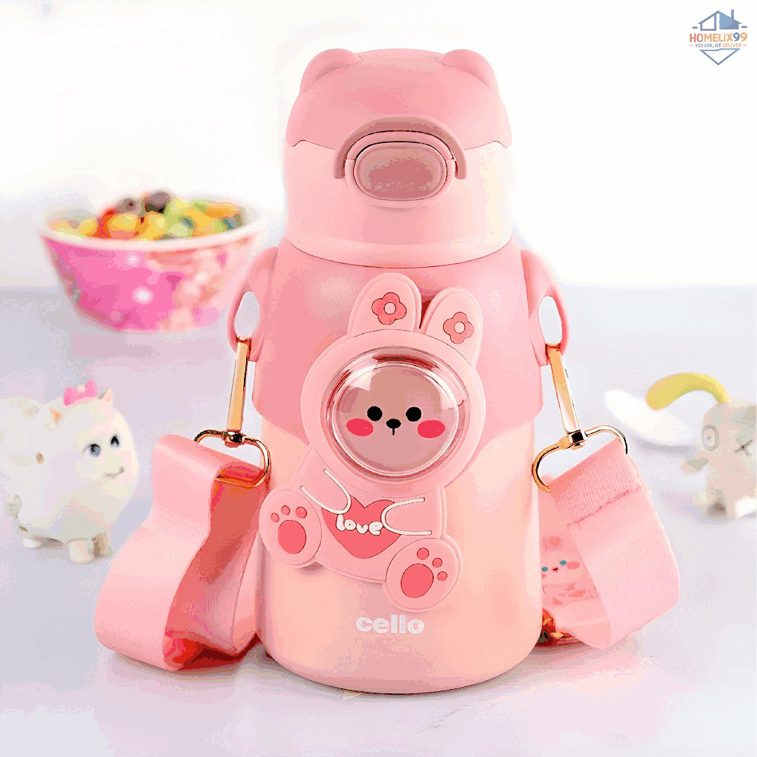 Cello Funz Stainless Steel Kids Flask – Hot & Cold Insulated Bottle (550ml)