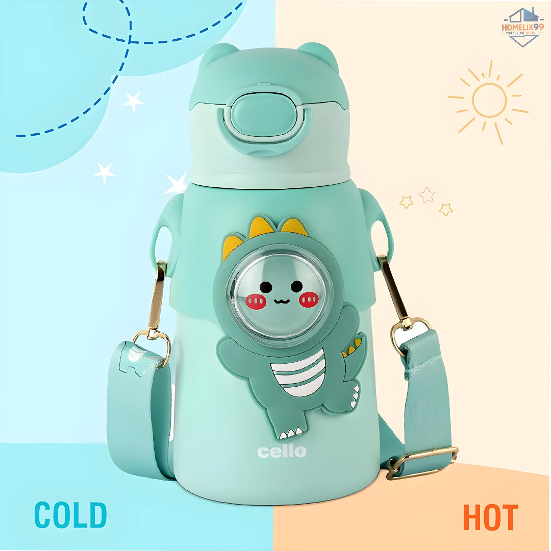 Cello Funz Stainless Steel Kids Flask – Hot & Cold Insulated Bottle (550ml)