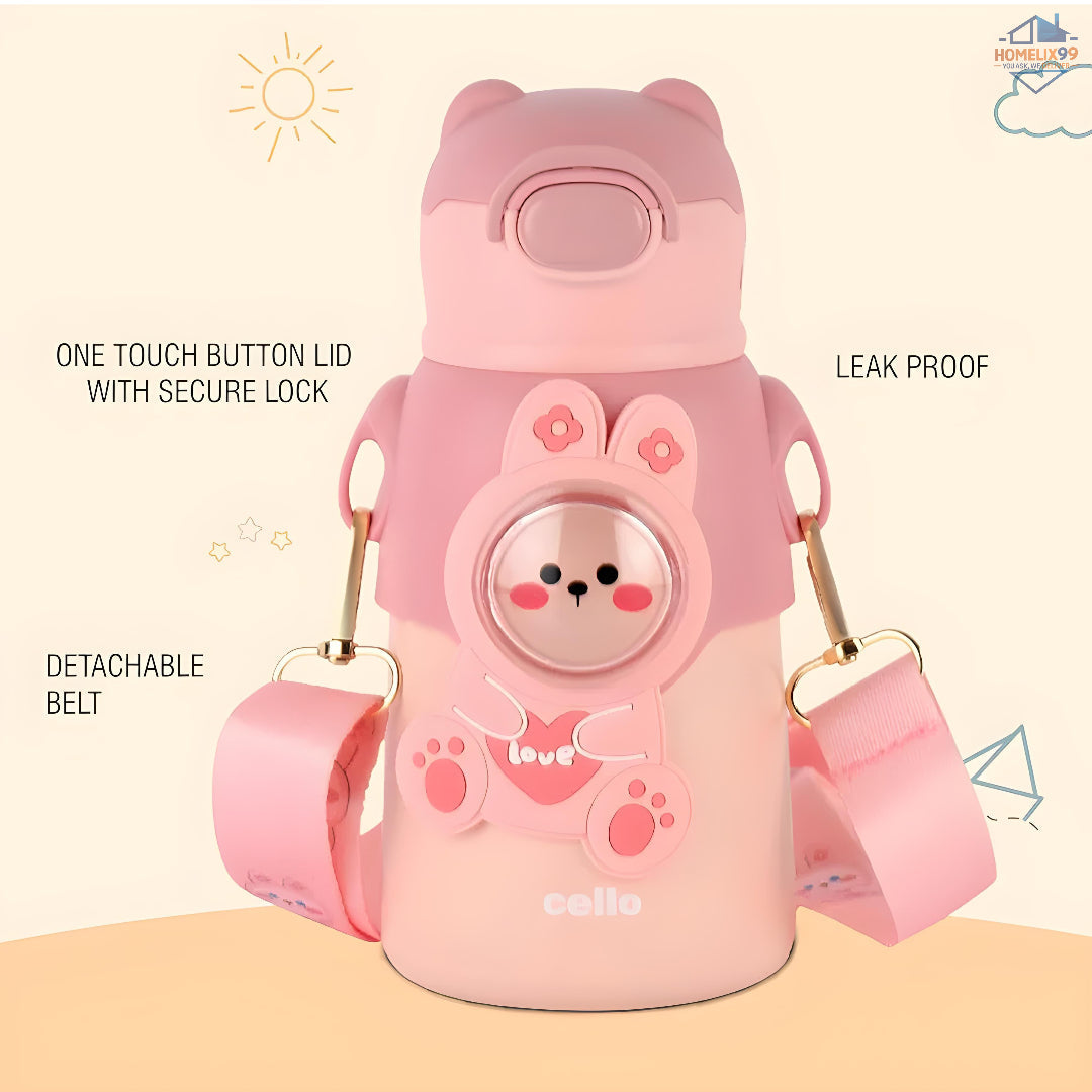 Cello Funz Stainless Steel Kids Flask – Hot & Cold Insulated Bottle (550ml)