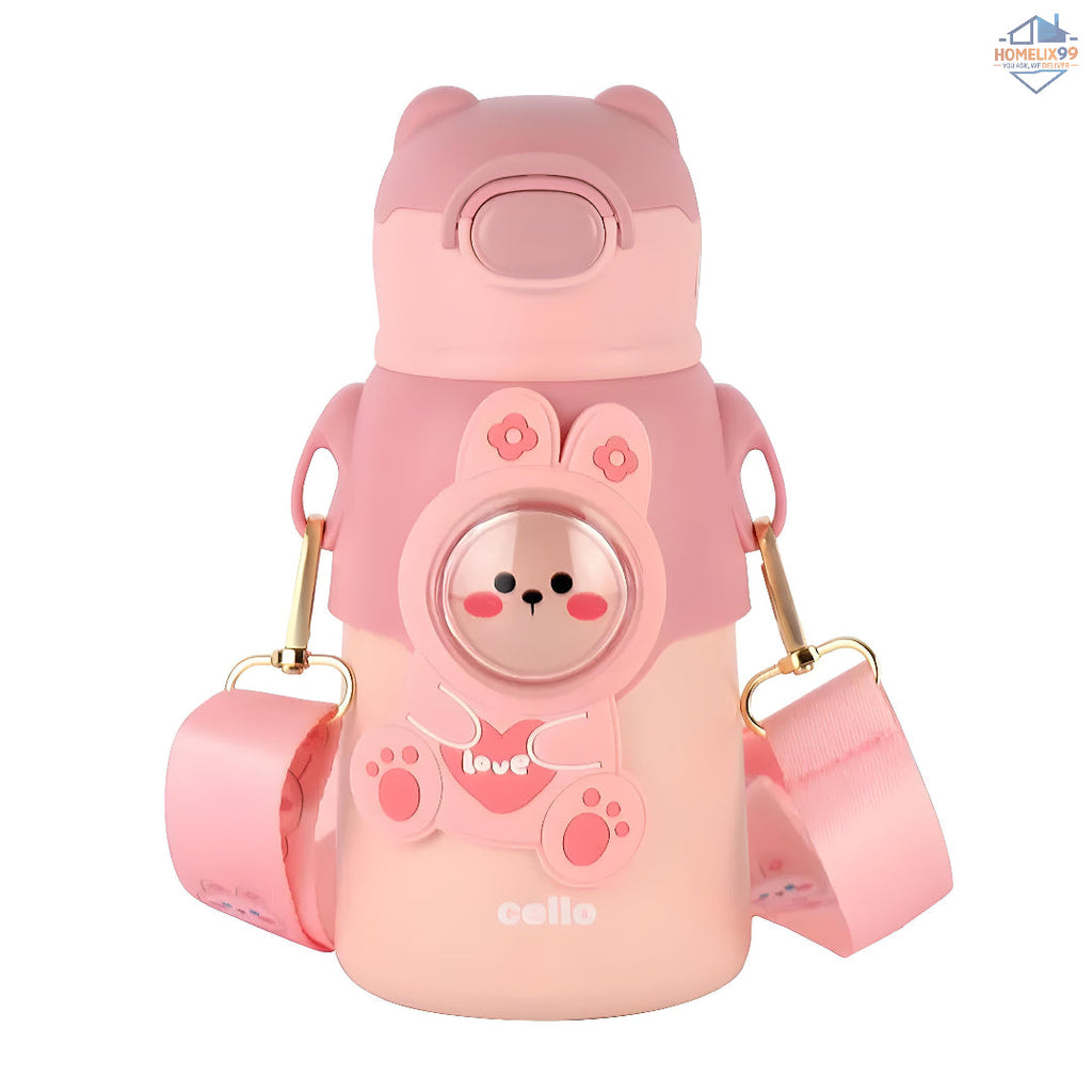 Cello Funz Stainless Steel Kids Flask – Hot & Cold Insulated Bottle (550ml)