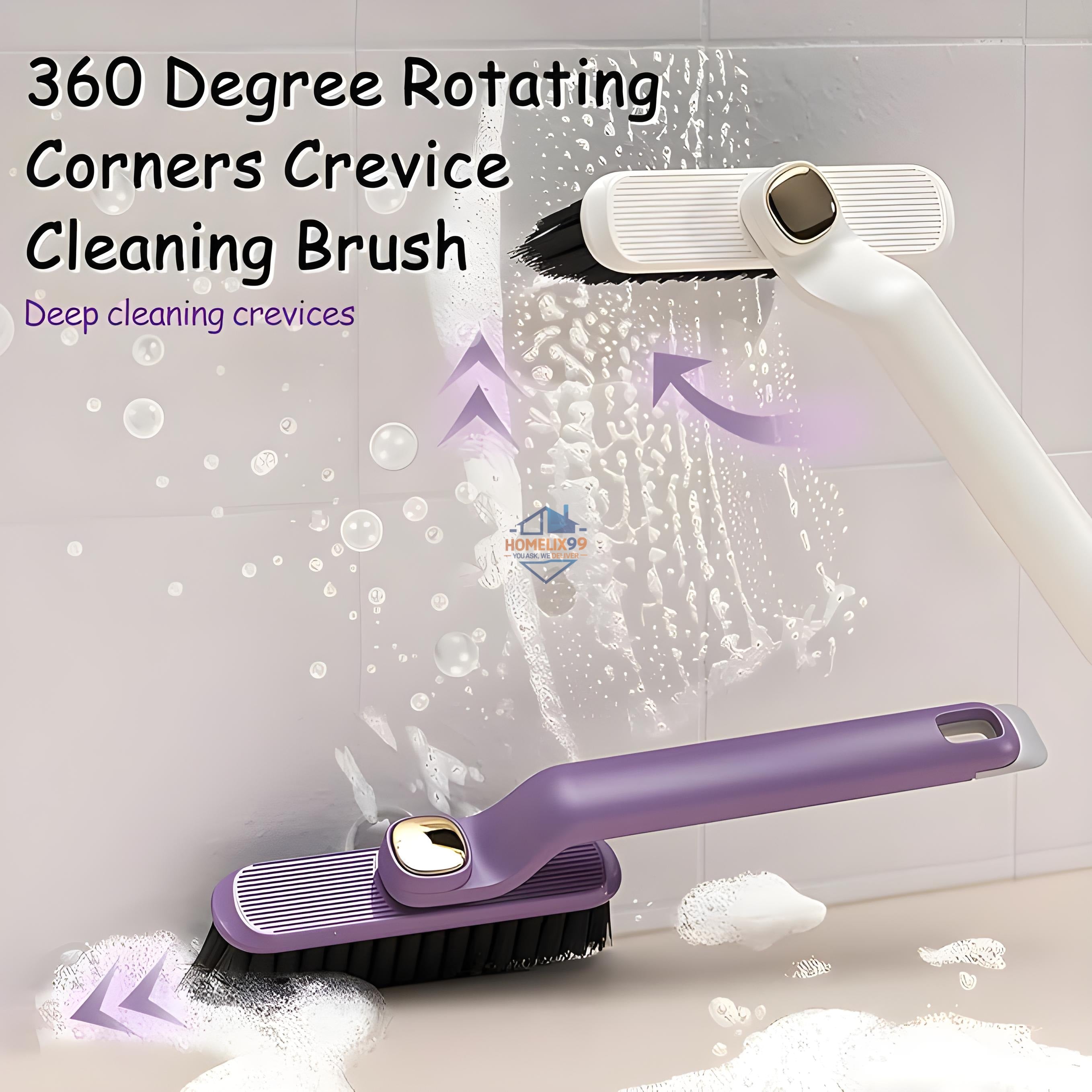360° Rotating Crevice Cleaning Brush – V-Shape, Multi-Surface, Gap Cleaner