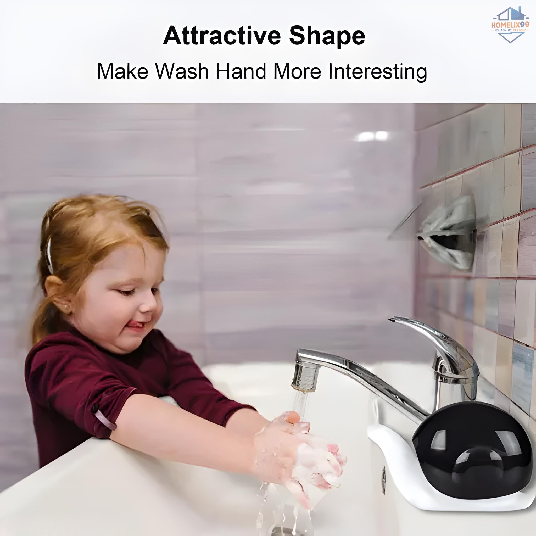 Snail Shape Refillable Soap Dispenser – Cute Bathroom & Kitchen Accessory for Kids & Adults