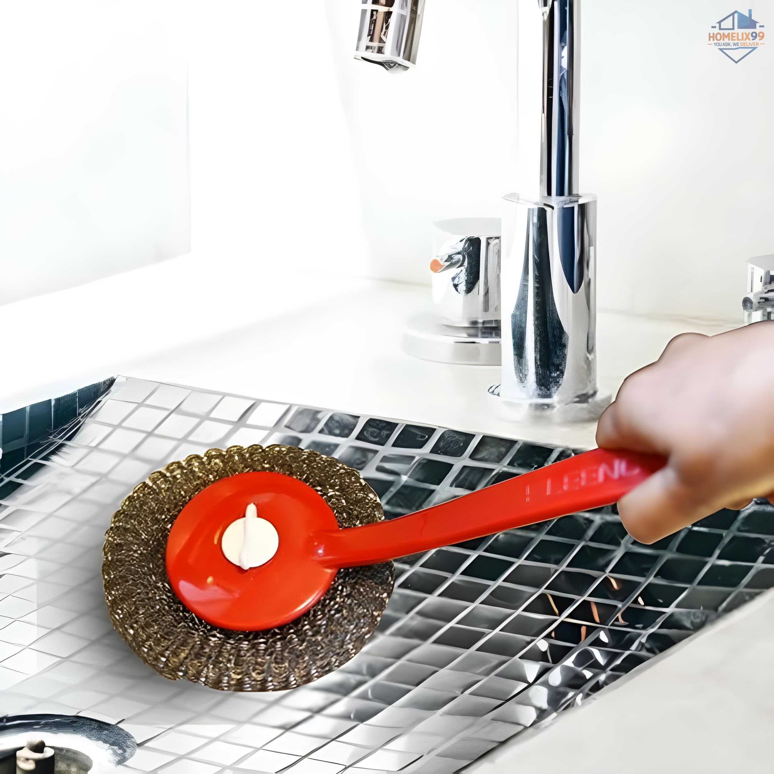 Dura Handy Scour – Heavy-Duty Steel Scrubber with Comfort Grip Handle
