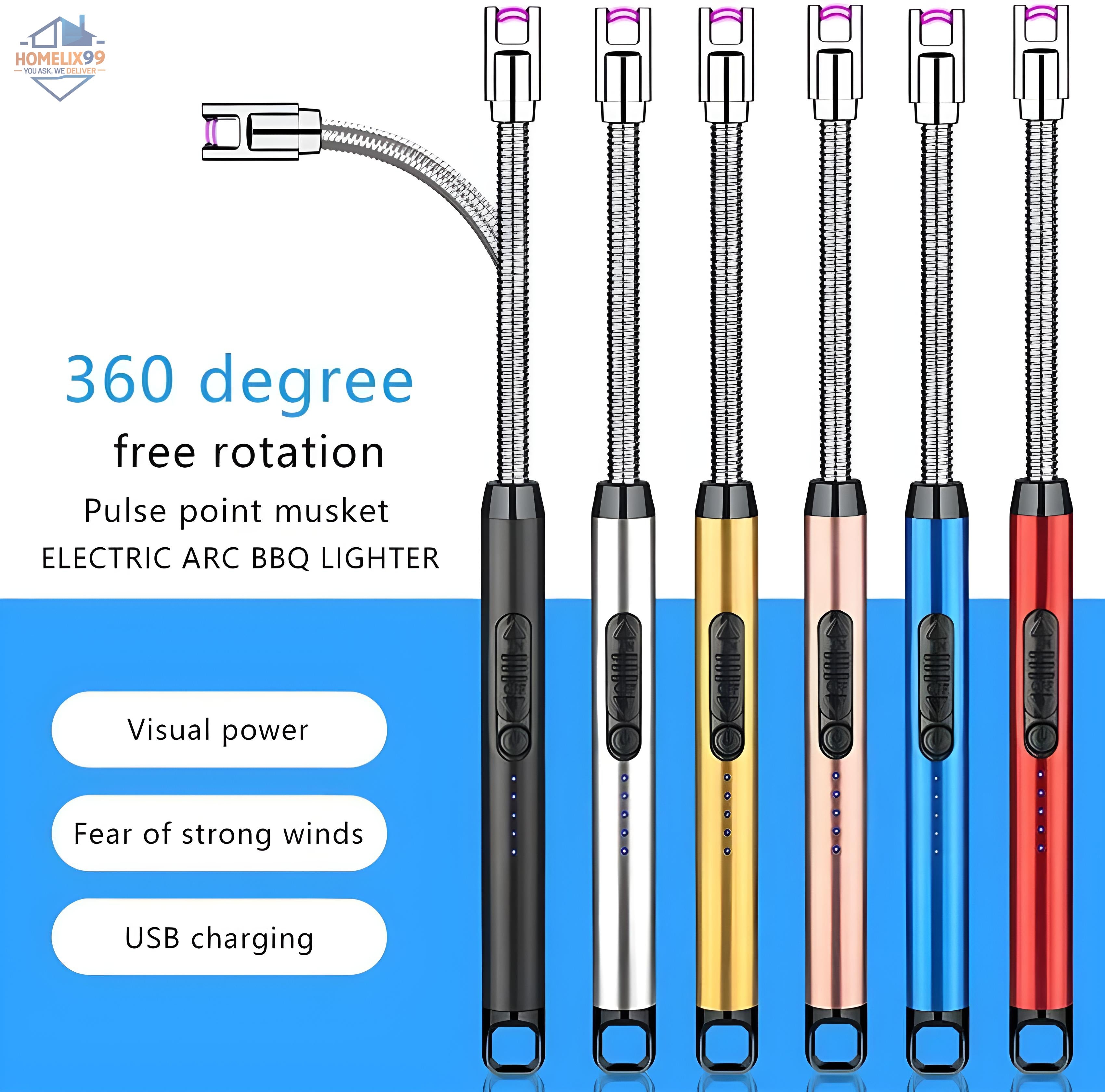USB Rechargeable Arc Lighter – Flameless, Windproof & Smart Ignition