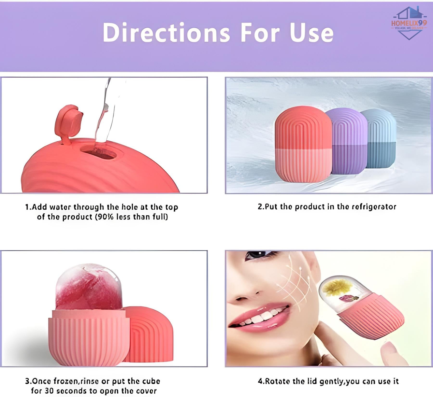 Beauty Face Massage Ice Roller – Skin Cooling, Puffiness Reducing & Glow Boosting Tool