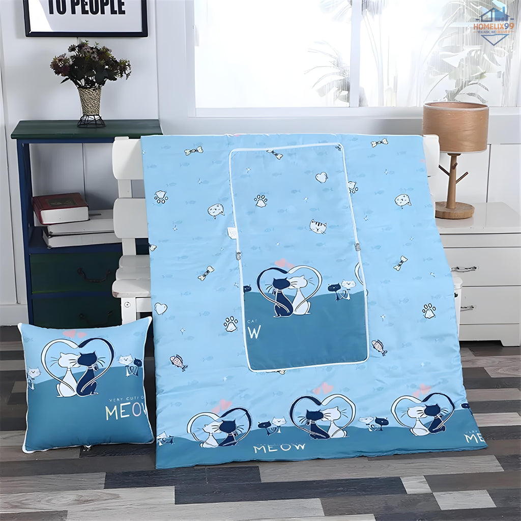 2-in-1 Pillow Quilt – Convertible Cushion Blanket for Travel, Office & Home