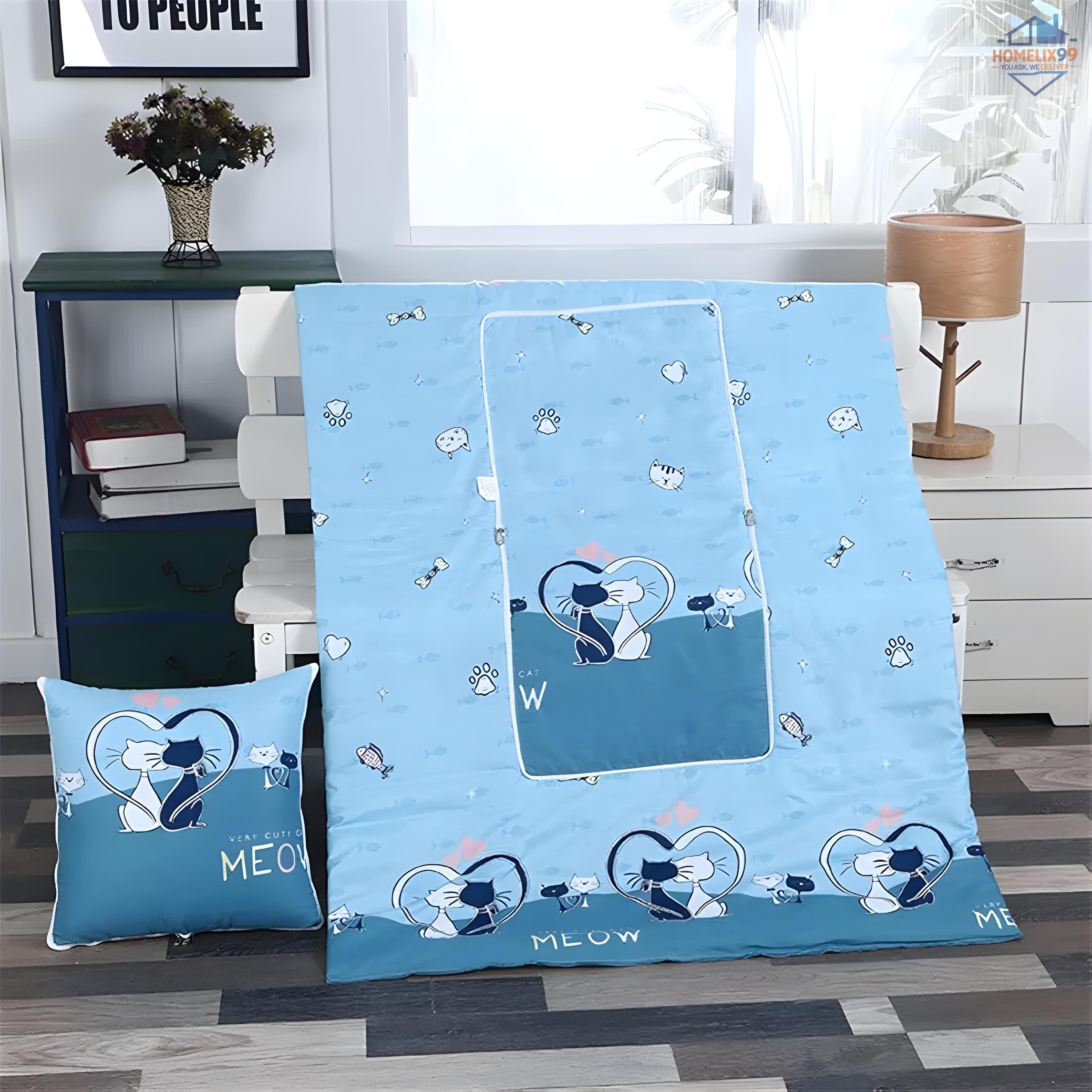 2-in-1 Pillow Quilt – Convertible Cushion Blanket for Travel, Office & Home