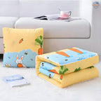 2-in-1 Pillow Quilt – Convertible Cushion Blanket for Travel, Office & Home