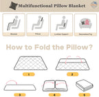 2-in-1 Pillow Quilt – Convertible Cushion Blanket for Travel, Office & Home