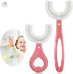 360° U-Shaped Kids Toothbrush – Soft Silicone Bristles for Easy & Fun Brushing