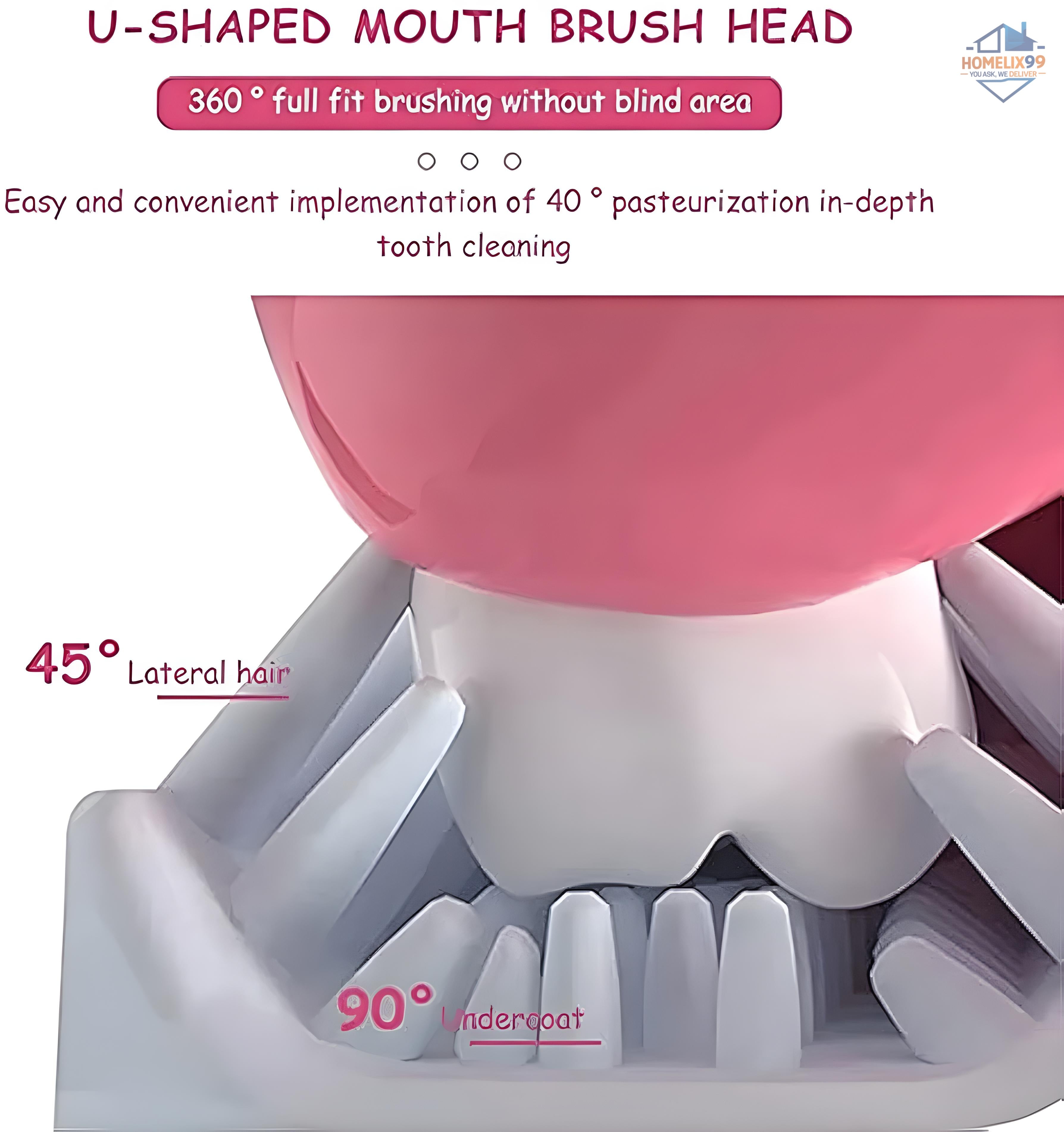 360° U-Shaped Kids Toothbrush – Soft Silicone Bristles for Easy & Fun Brushing