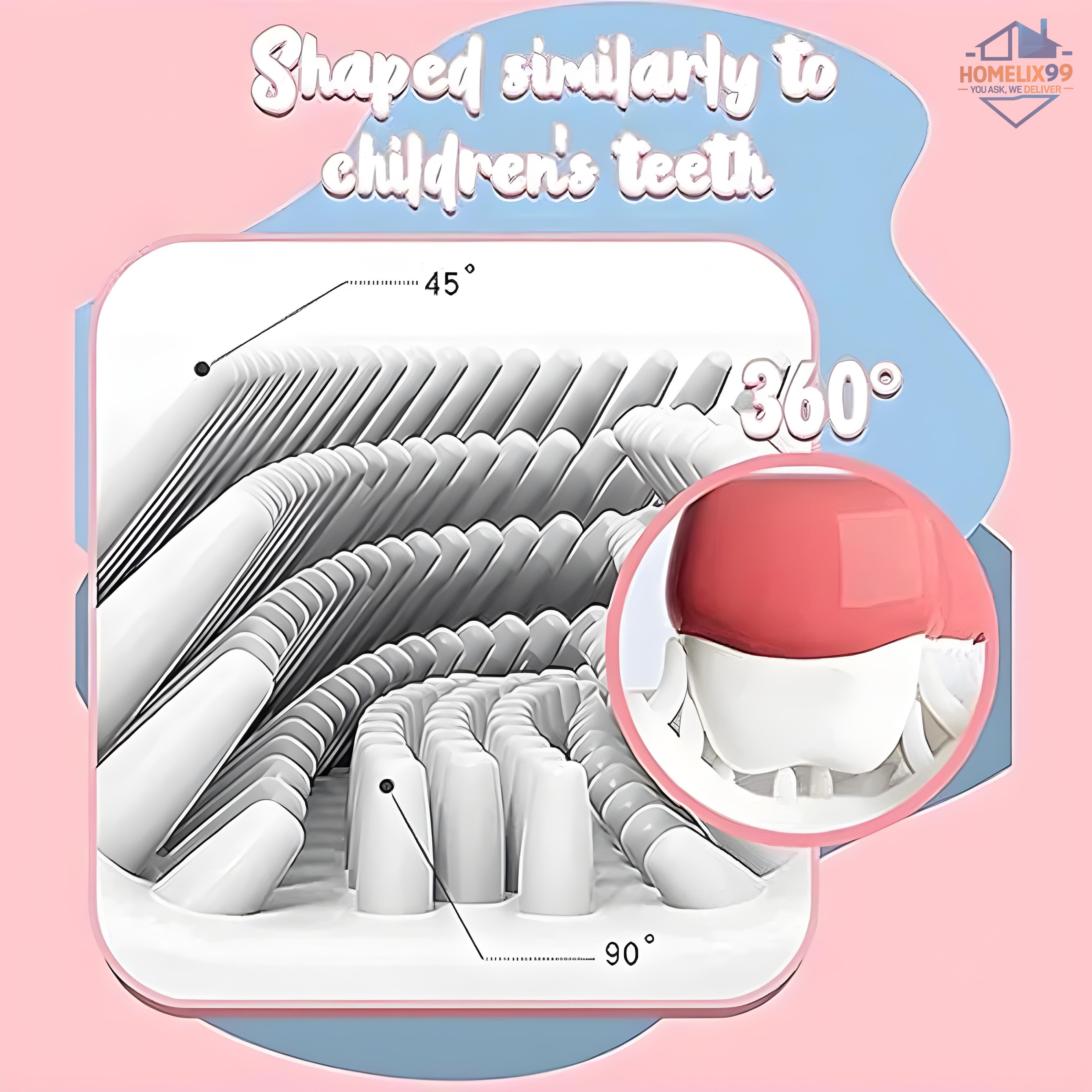 360° U-Shaped Kids Toothbrush – Soft Silicone Bristles for Easy & Fun Brushing