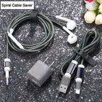 Metallic Spiral Cable Protector Wrap – Anti-Chew & Tangle-Free Cord Saver (Universal Fit)
