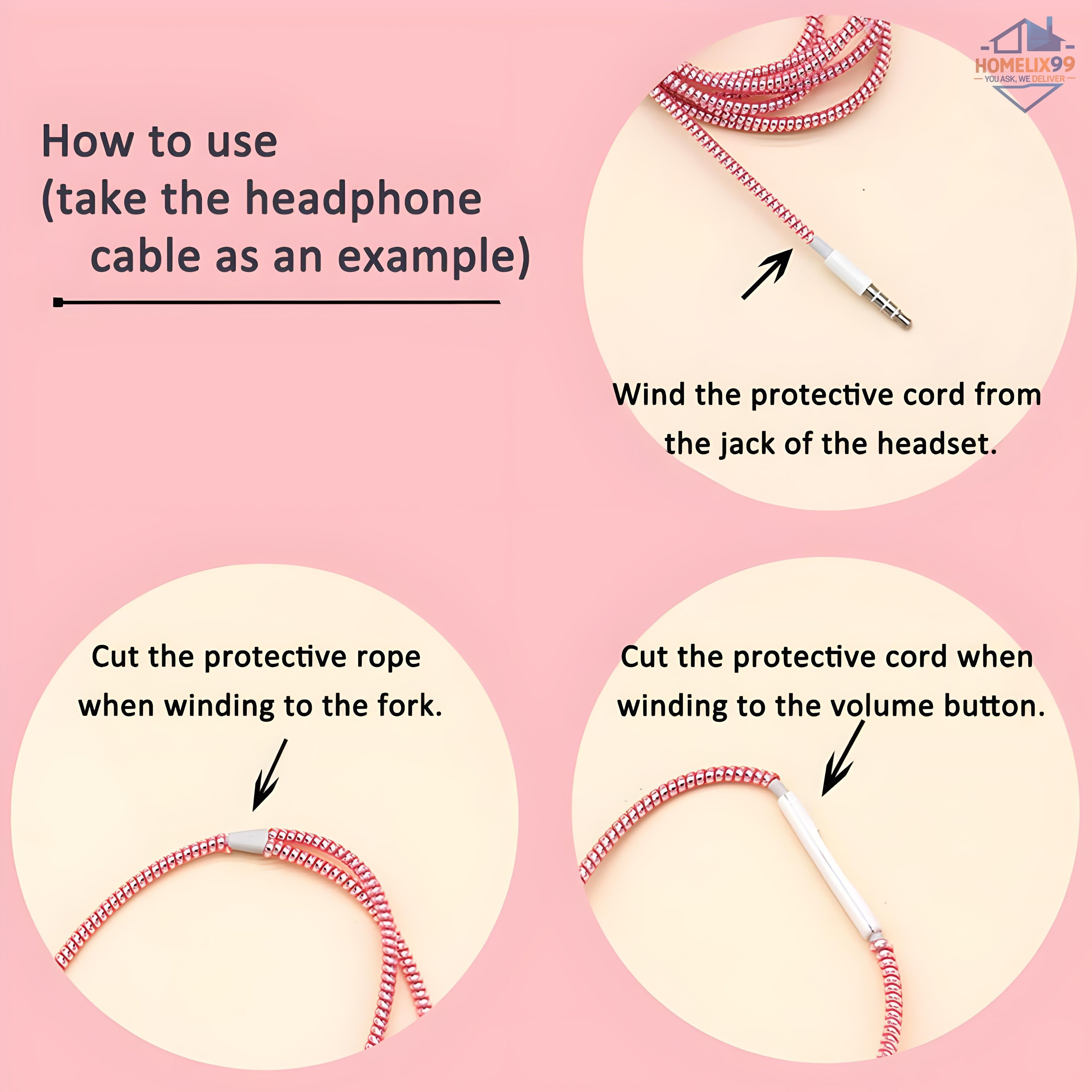 Metallic Spiral Cable Protector Wrap – Anti-Chew & Tangle-Free Cord Saver (Universal Fit)