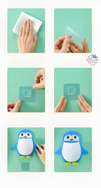Penguin-Shaped Multipurpose Holder – Cute Self-Adhesive Organizer for Bathroom, Kitchen & Desk
