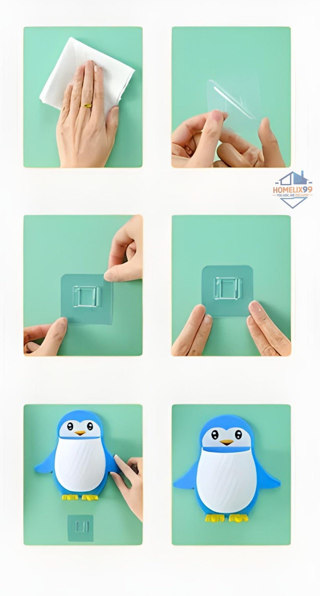 Penguin-Shaped Multipurpose Holder – Cute Self-Adhesive Organizer for Bathroom, Kitchen & Desk