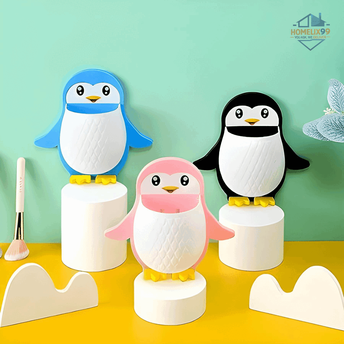 Penguin-Shaped Multipurpose Holder – Cute Self-Adhesive Organizer for Bathroom, Kitchen & Desk