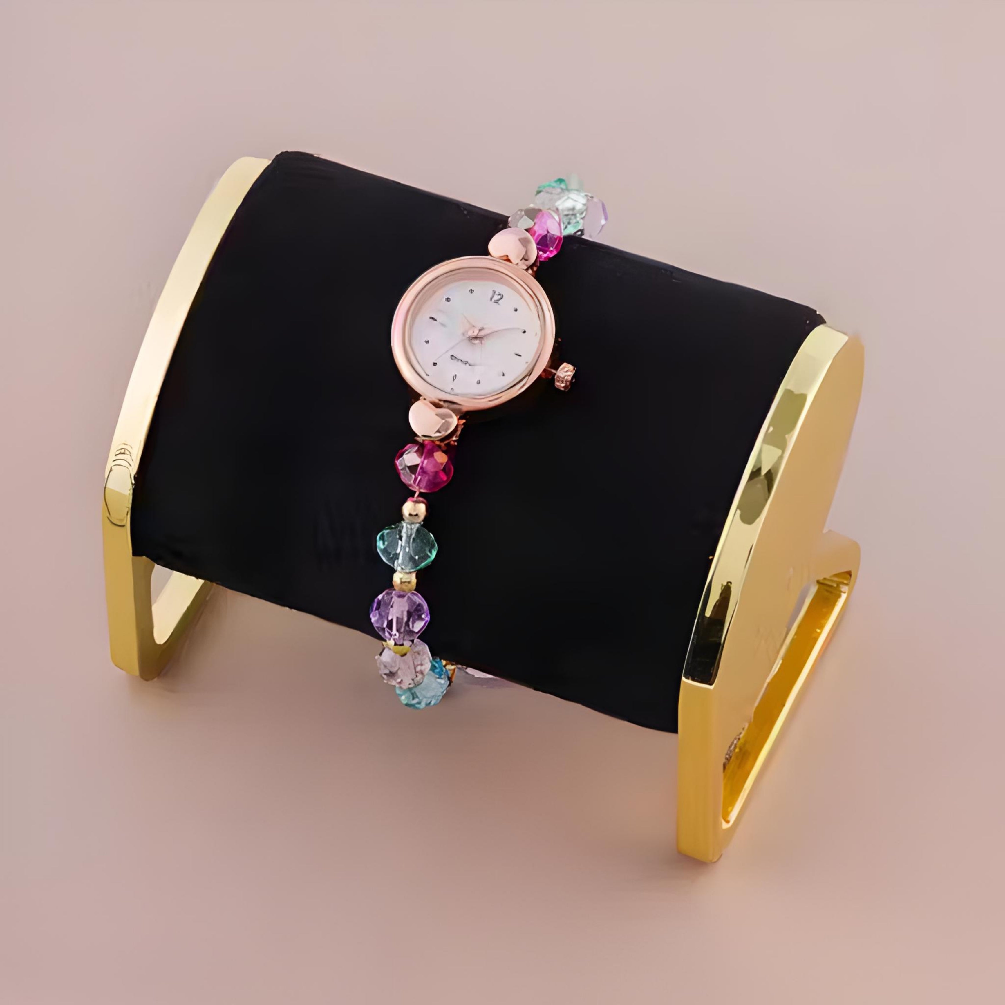 Diamond Bracelet Watch – Rose Gold Luxury Fashion Analog Quartz Watch for Women