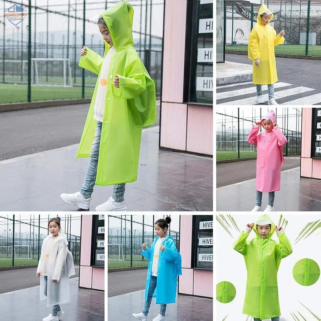 Universal Waterproof Raincoat with Hood – Unisex & Reusable | One Size Fits All