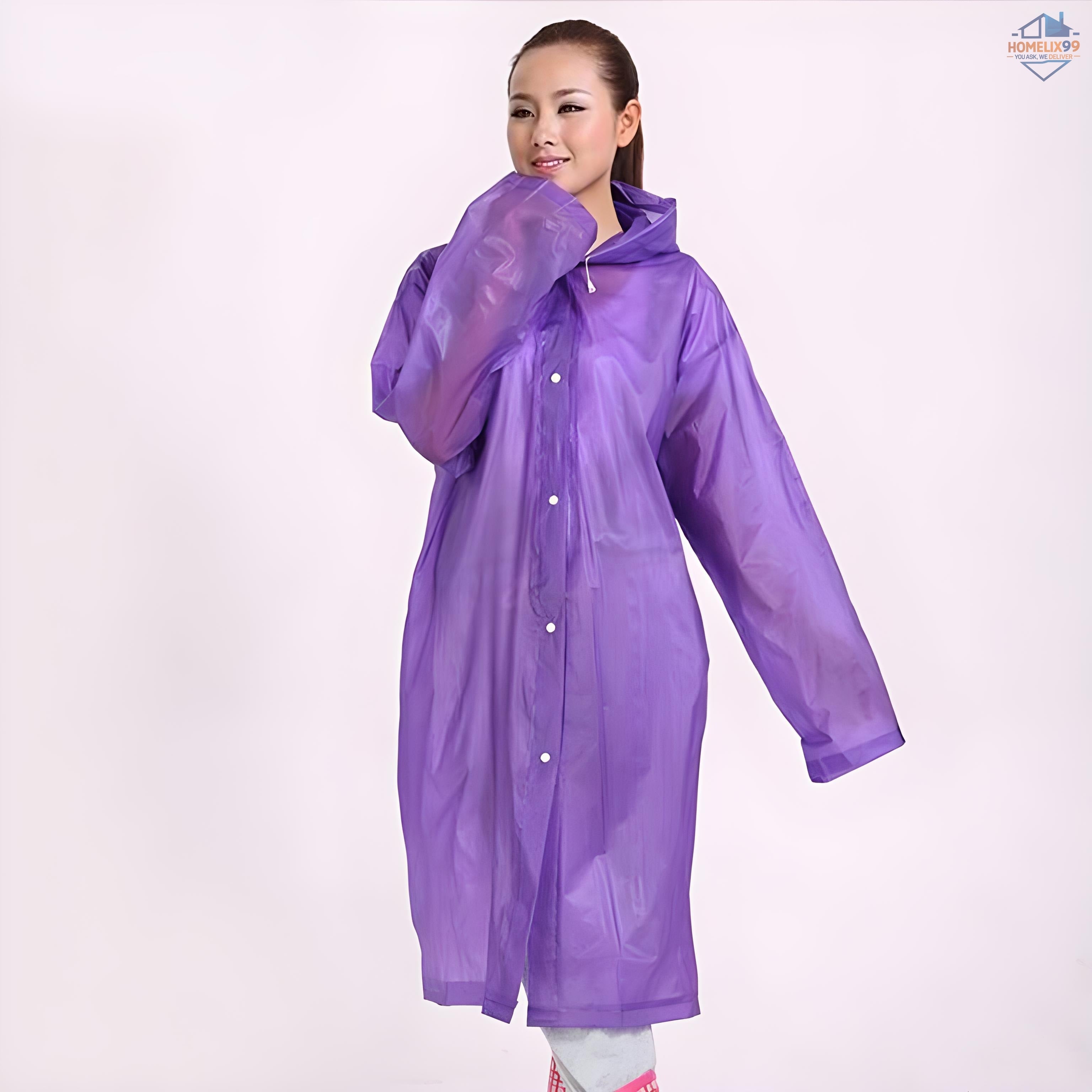 Universal Waterproof Raincoat with Hood – Unisex & Reusable | One Size Fits All