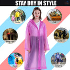 Universal Waterproof Raincoat with Hood – Unisex & Reusable | One Size Fits All