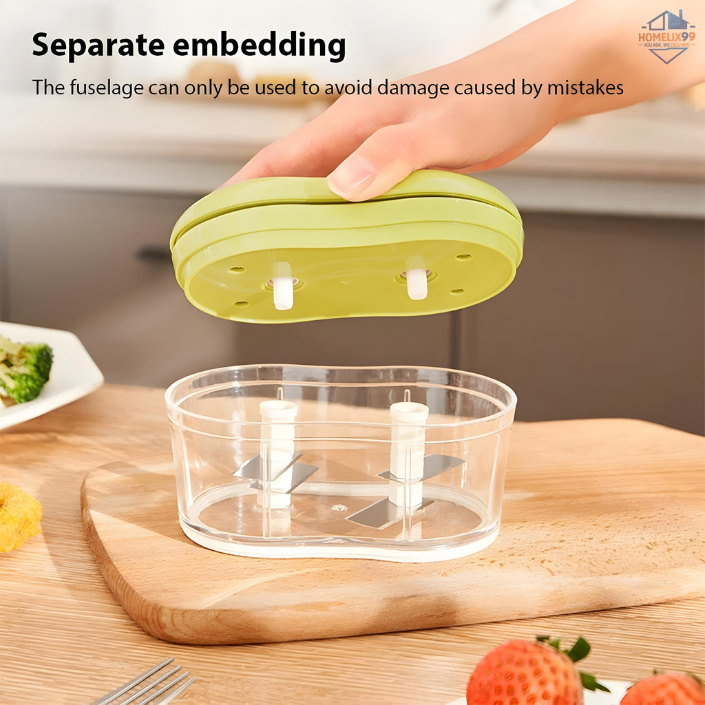 Multifunctional Manual Vegetable & Garlic Chopper – Stainless Steel Blades for Fast, Easy Prep