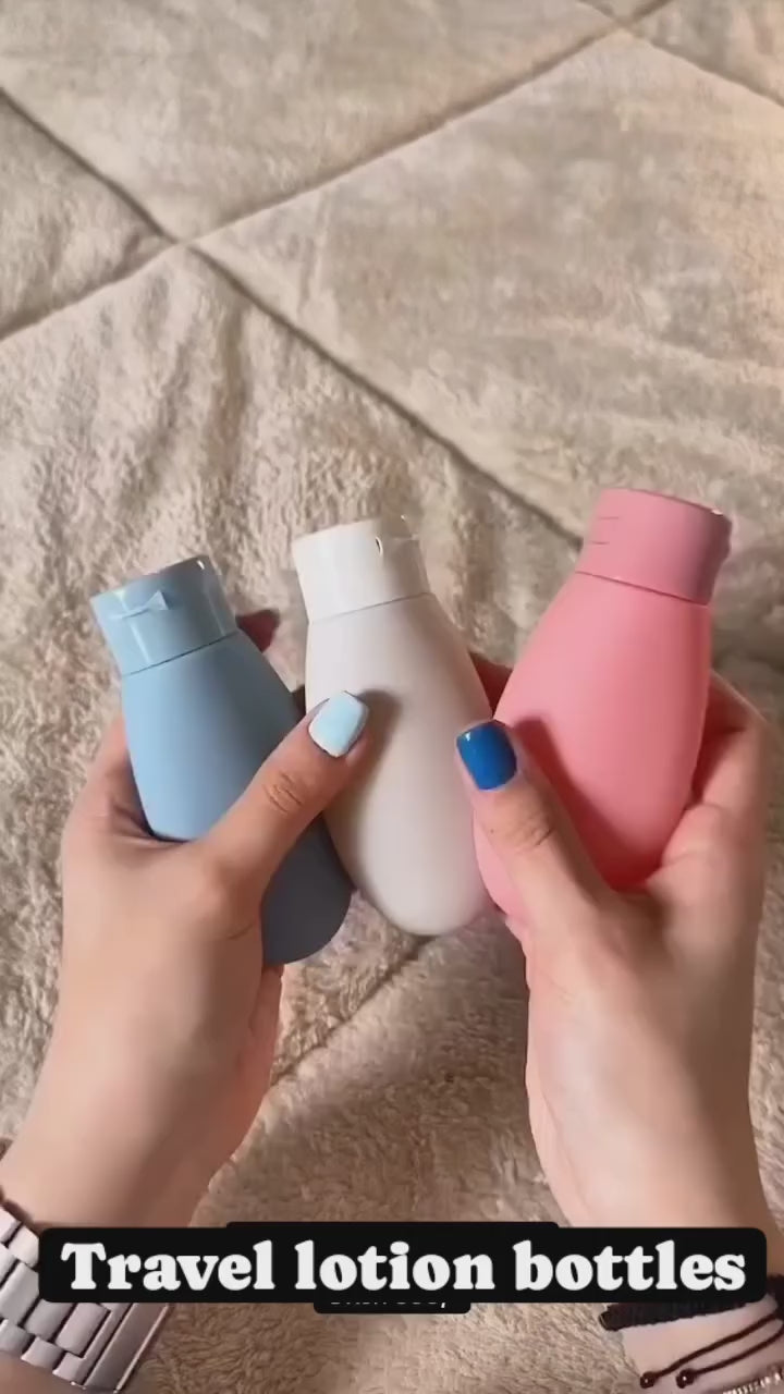 Pack of 3 Travel Bottles – Leakproof 60ml Toiletry Set for Women