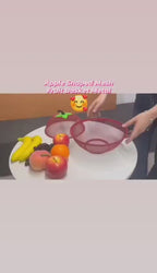 Stylish Apple-Shaped Fruit Basket with Net Cover – Freshness & Fly-Free Storage 🍎🍇