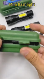 White Laser Long-Range Flashlight – Zoomable LED Torch with Sleek Aluminum Body