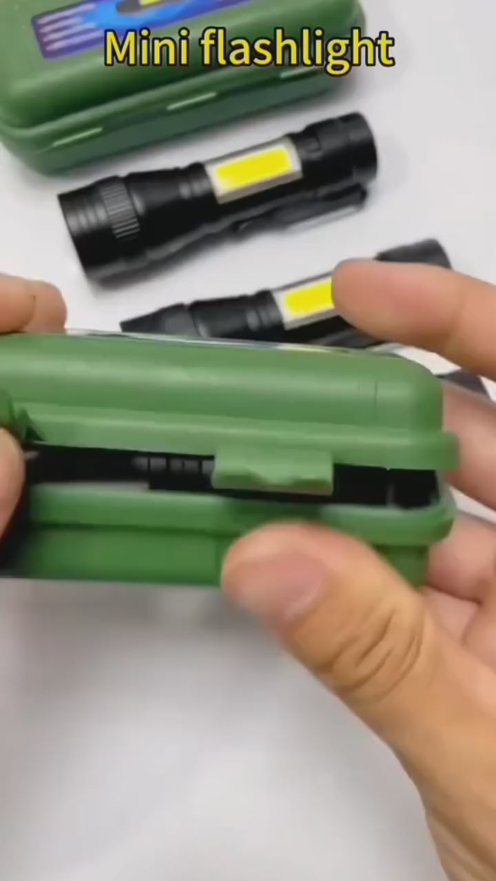 White Laser Long-Range Flashlight – Zoomable LED Torch with Sleek Aluminum Body