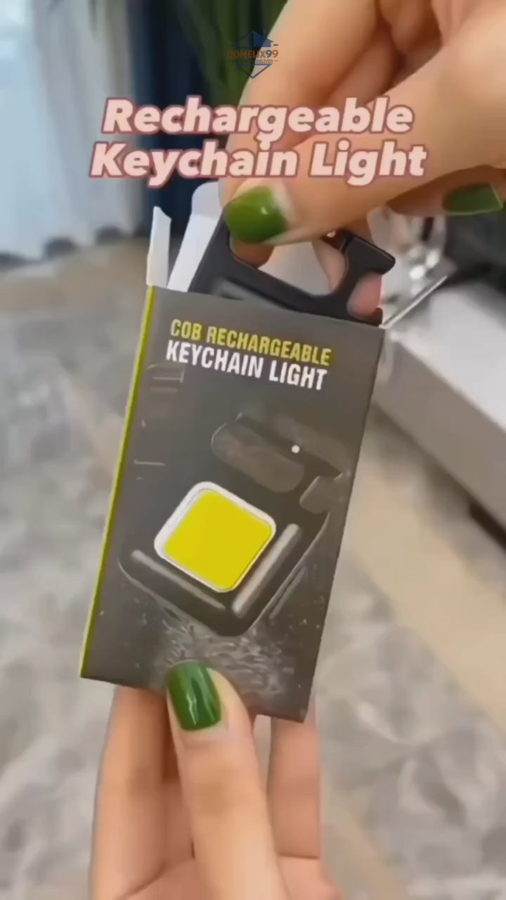 Mini Rechargeable Flashlight Keychain – 800 Lumens with Magnet, Bottle Opener & Stand
