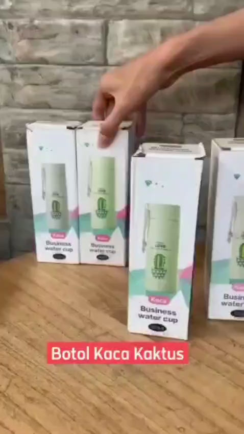 Eco-Friendly Cactus Love Glass Bottle – Stylish & Sustainable Hydration 🌵💧