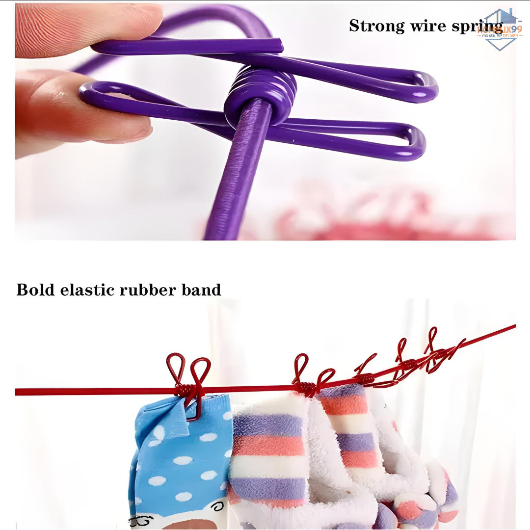 Folding Travel Clothes Rope with Clips – Compact Drying Line for Trips & Outdoors